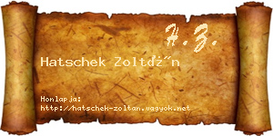 Hatschek Zoltán névjegykártya